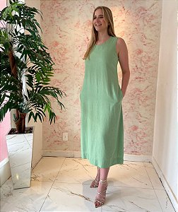 VESTIDO LINHO VERDE