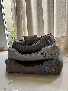 Cama Confeccionada em Linho - Cinza Escuro