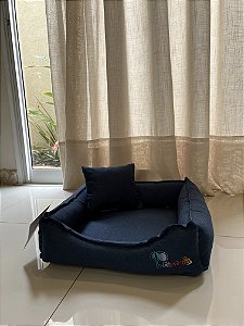 Cama Confeccionada em Linho - Azul Marinho