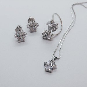 Colar Patinha Ródio Branco