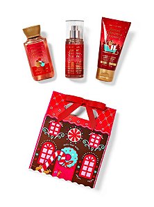 kit de Miniatura Bright Christmas Morning - gel de Banho 88ml + Hidratante 70g + Body Splash 75ml - Bath & Body Works