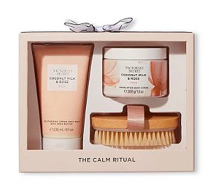 Kit Coconut Milk & Rose - Esfoliante+Creme de Limpeza Corporal+ Escova de banho- Victoria’s Secret