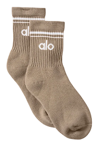 Meia Unissex Retrô Cano Alto Gravel/White - Alo