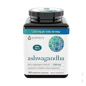 Youtheory - Ashwagandha 1000 mg – 180 cápsulas vegetarianas