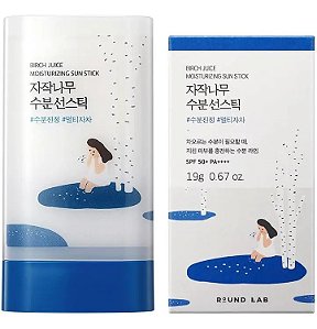 Protetor solar bastão Round Lab Birch Juice Moisturizing UVLock Sun Stick SPF 50+.