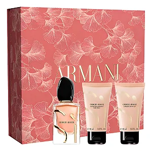 Kit Giorgio Armani Coffret Sí Eau de Parfum Intense Feminino 50ml + Body Lotion 50ml + Shower Gel 50ml