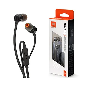 FONE DE OUVIDO JBL TUNE 110 BRANCO E PRETO
