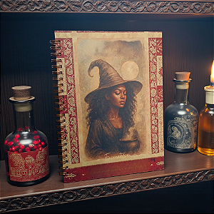 Caderno Pergaminhos da Bruxa, A5 pólen, capa dura, magia Encanntaria