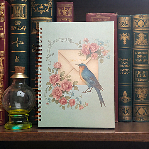 Caderno do Mensageiro, vintage, papel pólen, magia Encanntaria