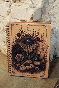 Caderno encantado relicário borboleta A5 pólen