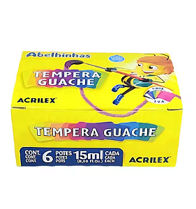 Tinta Guache 6 Cores Acrilex