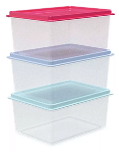 Pote Retangular Kit 3 Peças Microondas E Freezer