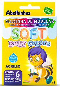 Massinha De Modelar 6 Cores Acrilex Baby Colors