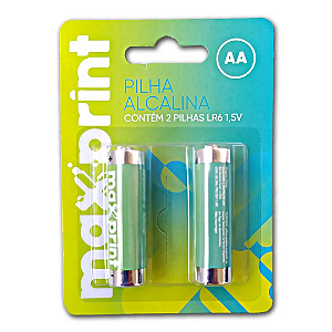 Pilha Alcalina AA Maxprint - Blister com 2