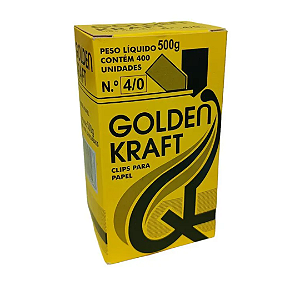 Clips 4/0 Galvanizado Golden Kraft CAIXA C/400 500G