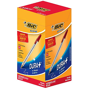 Caneta Esferográfica BIC Cristal Vermelha 1.0mm Caixa com 50 Unidades