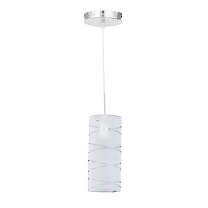 Pendente Redondo 1 Lâmpada Vidro Cinza First LLUM Bronzearte
