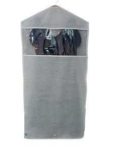 Capa Protetora Vestido Curto Em Tnt e Visor Pvc Cristal 125x60cm Branco