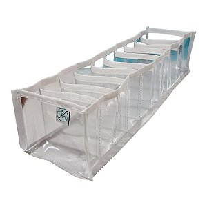 Colmeia Organizadora Gaveta Baby Transparente Viés Branco 40x10x10cm