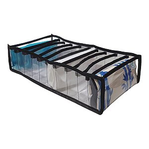 Colmeia Organizadora Gaveta Fitness Transparente Viés Preto 40x20x10cm