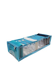 Colmeia Organizadora Gaveta Adulto Transparente Viés Azul 40x14x10cm