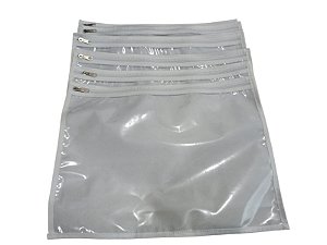 Saquinho Organizador Multiuso Tnt e Pvc Cristal 06 peças 30x40cm Branco