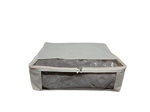 Organizador Protetor Cobertor Tnt Com Visor Transparente Marfim 45x40x14cm