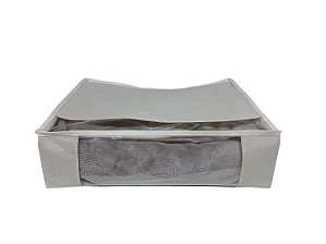 Organizador Protetor Manta Tnt Com Visor Transparente Marfim 40x50x14cm