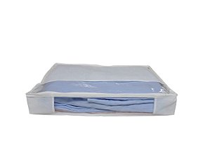 Organizador Protetor Lençol Toalha Tnt Com Visor Transparente Branco 38x50x07cm