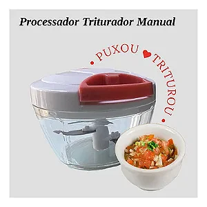 Processador Triturador Manual 3 Lâminas Alho, Cebola E Outros