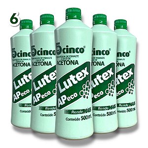 Kit 6 Lutex acetona Removedor 500ml removedor de esmalte