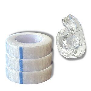 Kit 3 Fita Micropore cílios estético hospitalar doméstico incluso Suporte Corta Fita Micropore Diamanty