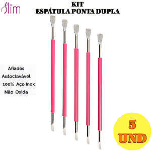 Kit 5 und Espátula Ponta Dupla emborrachada manicure instrumento 105