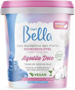 Depil Bella - Cera Morna Depilatória Hidrossolúvel Deo Algodão Doce 600g