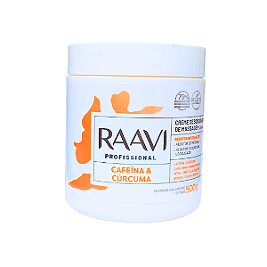 Raavi Creme Desodorante de Massagem Corporal 500g | Cafeína e Cúrcuma