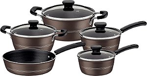 Jogo Panelas Alumínio 5Pc Sicilia Cinza Tramontina
