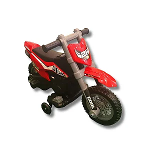 Mini moto eletrica cross 6V vermelha - importway