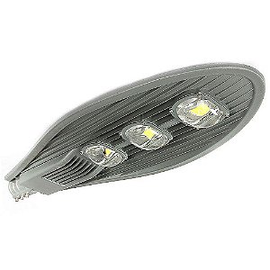 Luminária LED pública 150W cinza COB 6500k bivolt IP66 INMETRO.