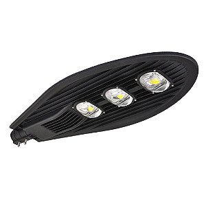 Luminária LED pública 150W preto COB 6500k bivolt IP66 Inmetro.