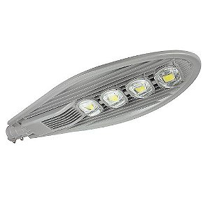 Luminária LED pública 200W cinza COB 6500k bivolt IP66 Inmetro.