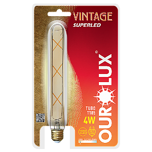 Filamento Superled Tubo T185 4W bivolt 2400K.
