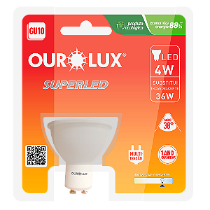 Lâmpada Superled GU10 4W bivolt 2700K 38º.