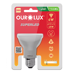 Lâmpada Superled PAR20 6W bivolt 3000K IP65 36º S.