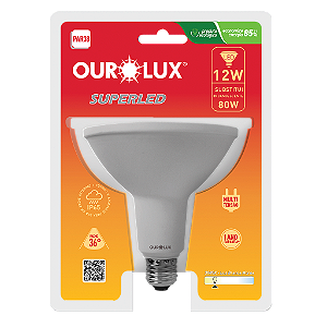 Lâmpada Superled PAR38 12W bivolt 3000K IP65 36º S.