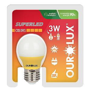 Lâmpada Superled S30 Colors 3W Bivolt Amarelo.