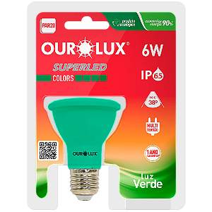 Lâmpada Superled PAR20 6W IP65 38° Verde IP65.