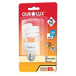 Lâmpada Fluorescente Spiralux 25W 127V 6400K.