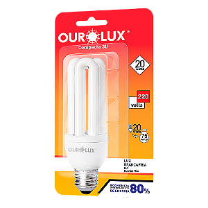 Lâmpada Fluorescente 3U 20W 220V 6400K.