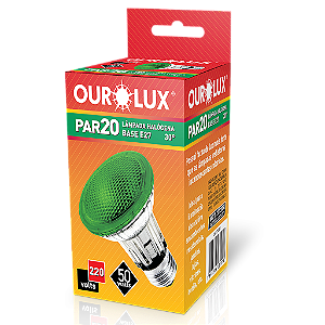 Lâmpada Halógena PAR20 50W 220V 30º Verde.