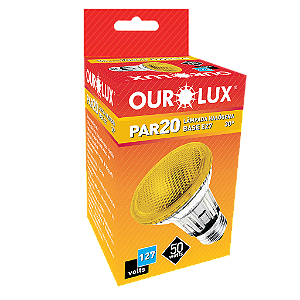 Lâmpada Halógena PAR20 50W 127V 30º Amarelo.